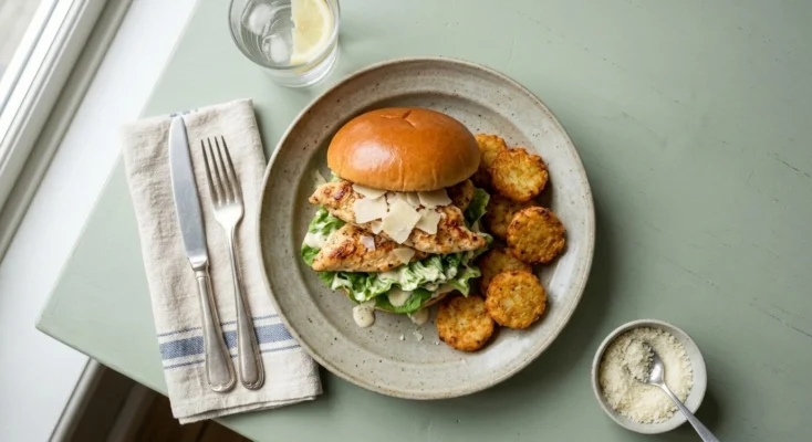 Cæsar burger m. kylling og parmesan🥗
