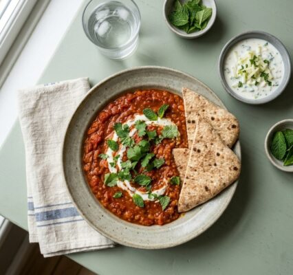 Indisk dahl m. æble/mynte raita og brød