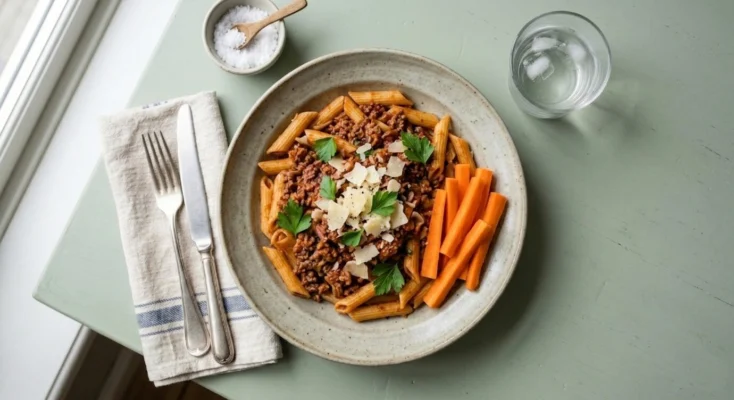 Pasta Bolognese m. gnave gulerødder